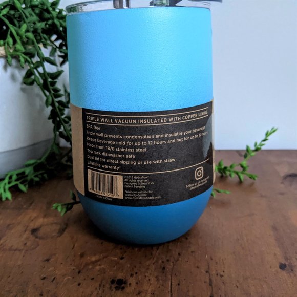 NWT 2 Hydraflow Insulated Blue Wine Tumbler Cup - Picture 4 of 8